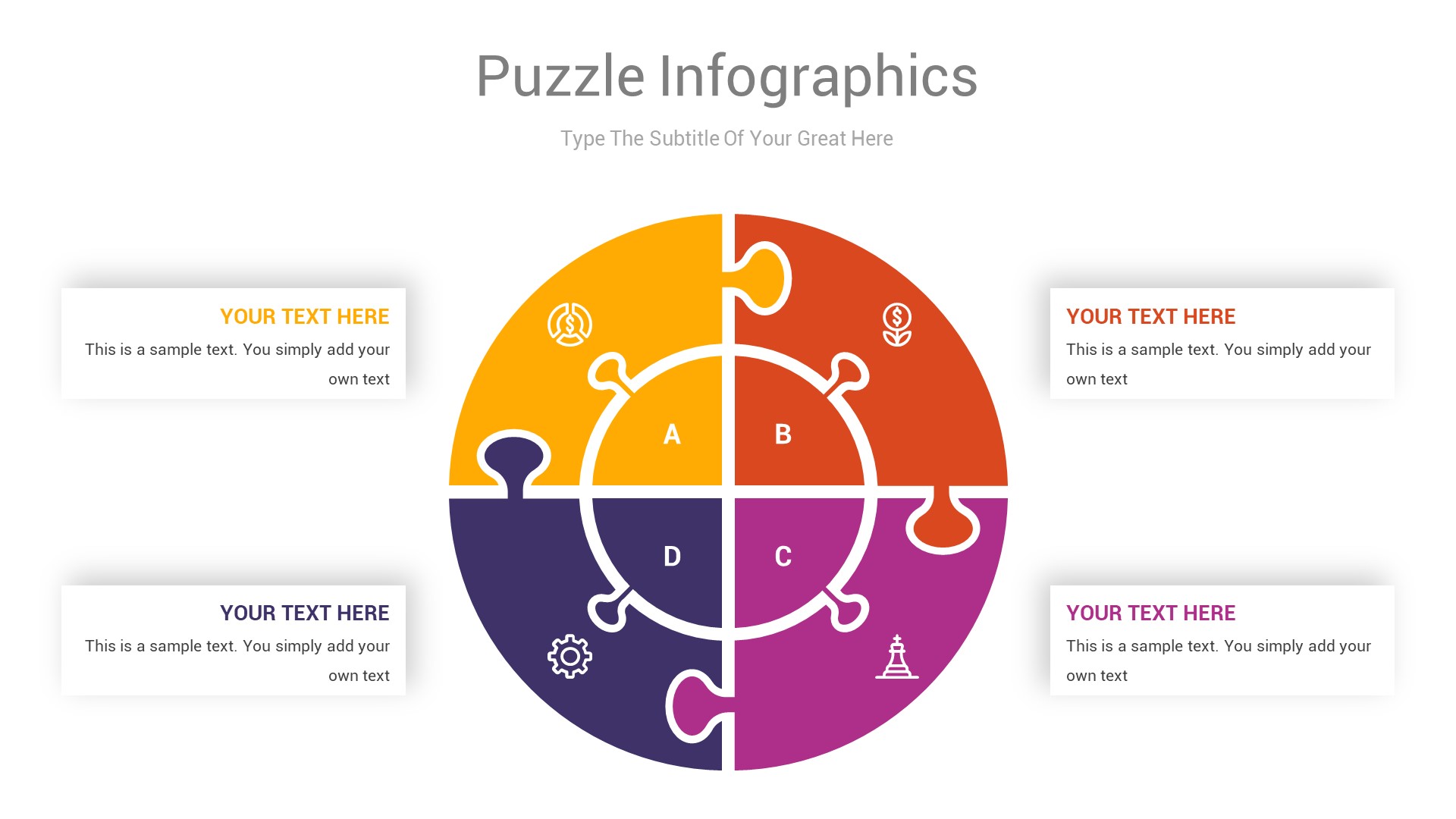 Puzzle Infographics Google Slides Template Diagrams by SOOZ_ART